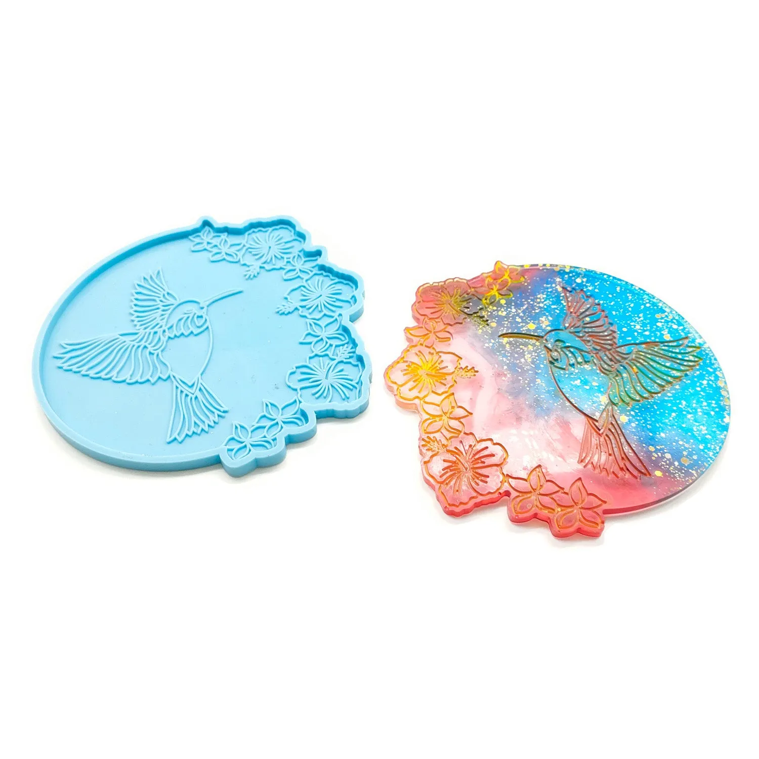 1 piece Silicone Bird/Flower Table Mat Mold DIY Coaster Mold Shiny Resin Mold For Home Decoration 10385651