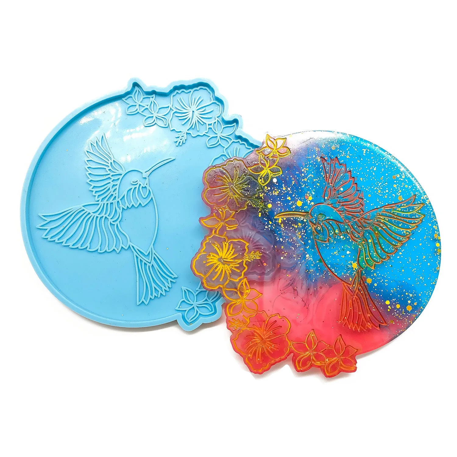 1 piece Silicone Bird/Flower Table Mat Mold DIY Coaster Mold Shiny Resin Mold For Home Decoration 10385651