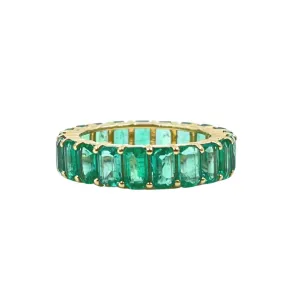 14K Gold Emerald Eternity Band