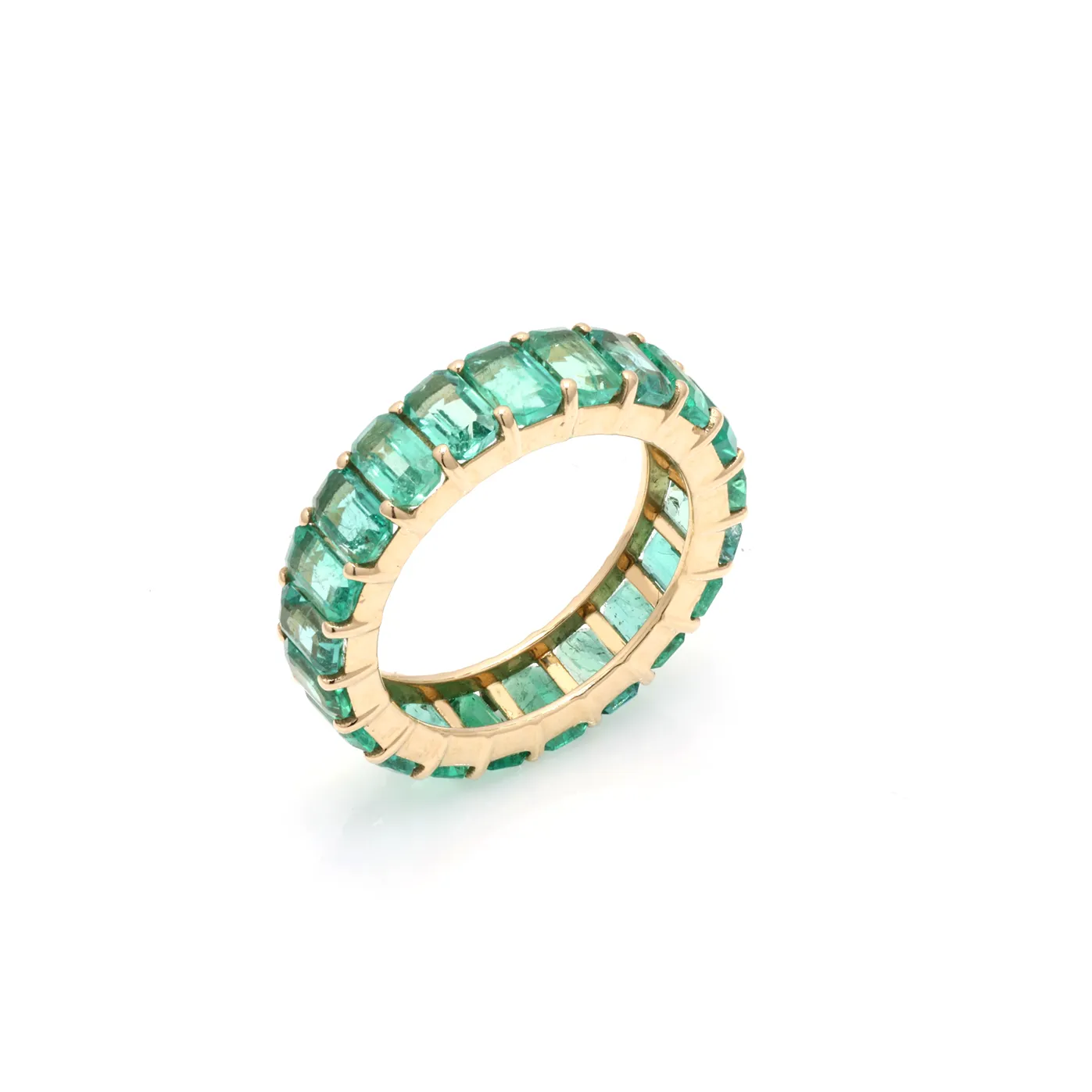 14K Gold Emerald Eternity Band