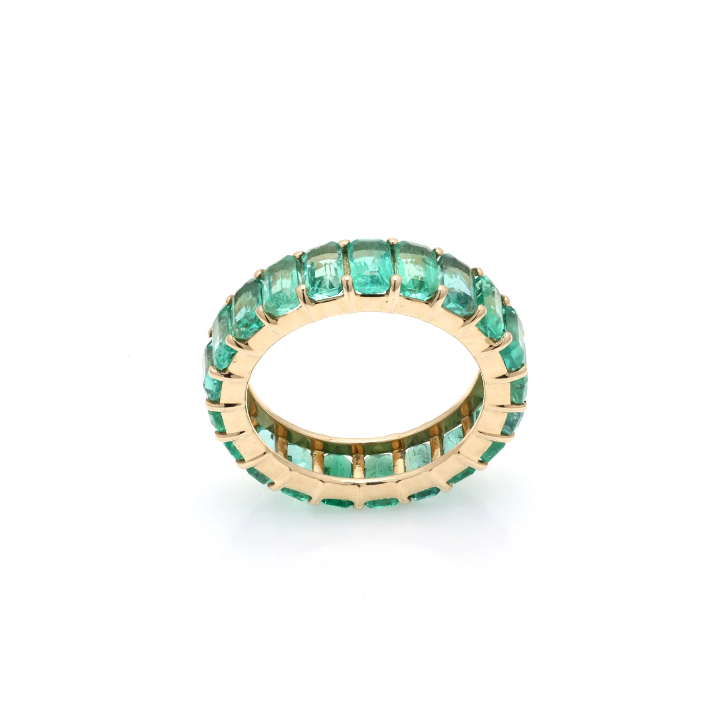 14K Gold Emerald Eternity Band