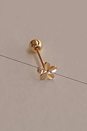 14k Real Solid Gold Daisy Flower Cartilage Helix Tragus Conch Barbell Ear Stud Earring Piercing