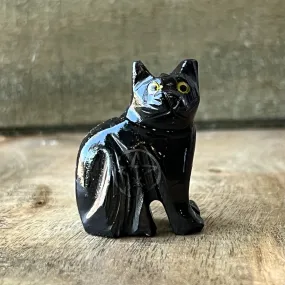 1.5" Black Onyx Cat with Pentacle