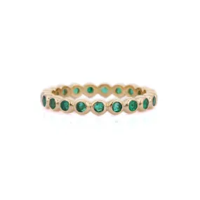 18K Gold Emerald Eternity Band