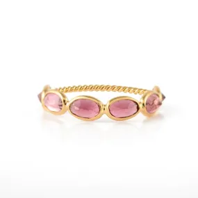 18K Gold Pink Tourmaline Half Eternity Band