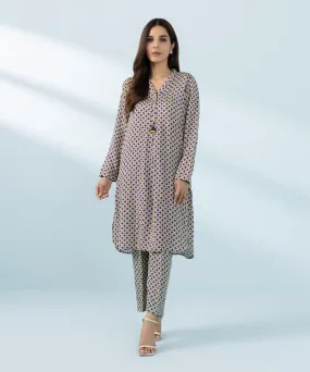 2 Piece - Printed Raw Silk Suit