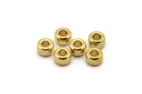 25 Pcs Raw Brass Rondelle Spacer Beads (8x5mm) Bs 1176--N0555