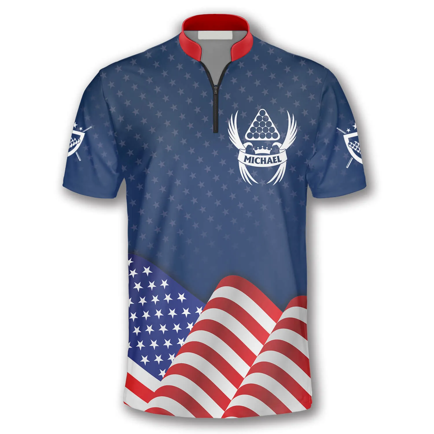 3D All Over Print Patriotic Waving Flag Custom Billiard Jerseys for Men, Billiard Jersey Shirt, Flag Shirt