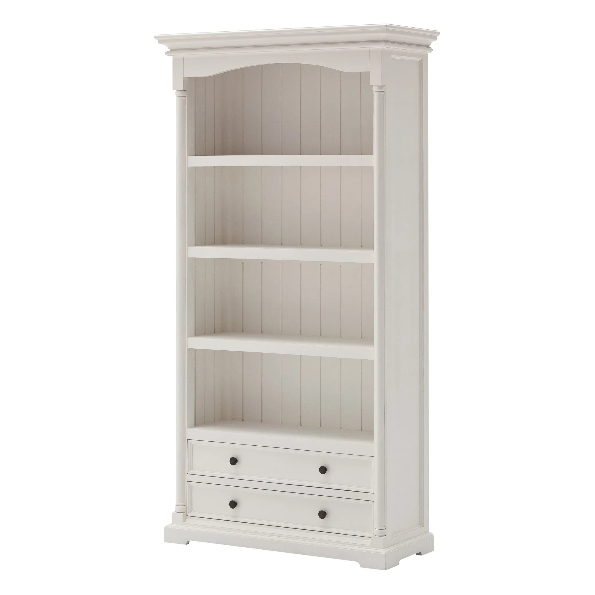 75 White Solid Wood Four Tier Bookcase