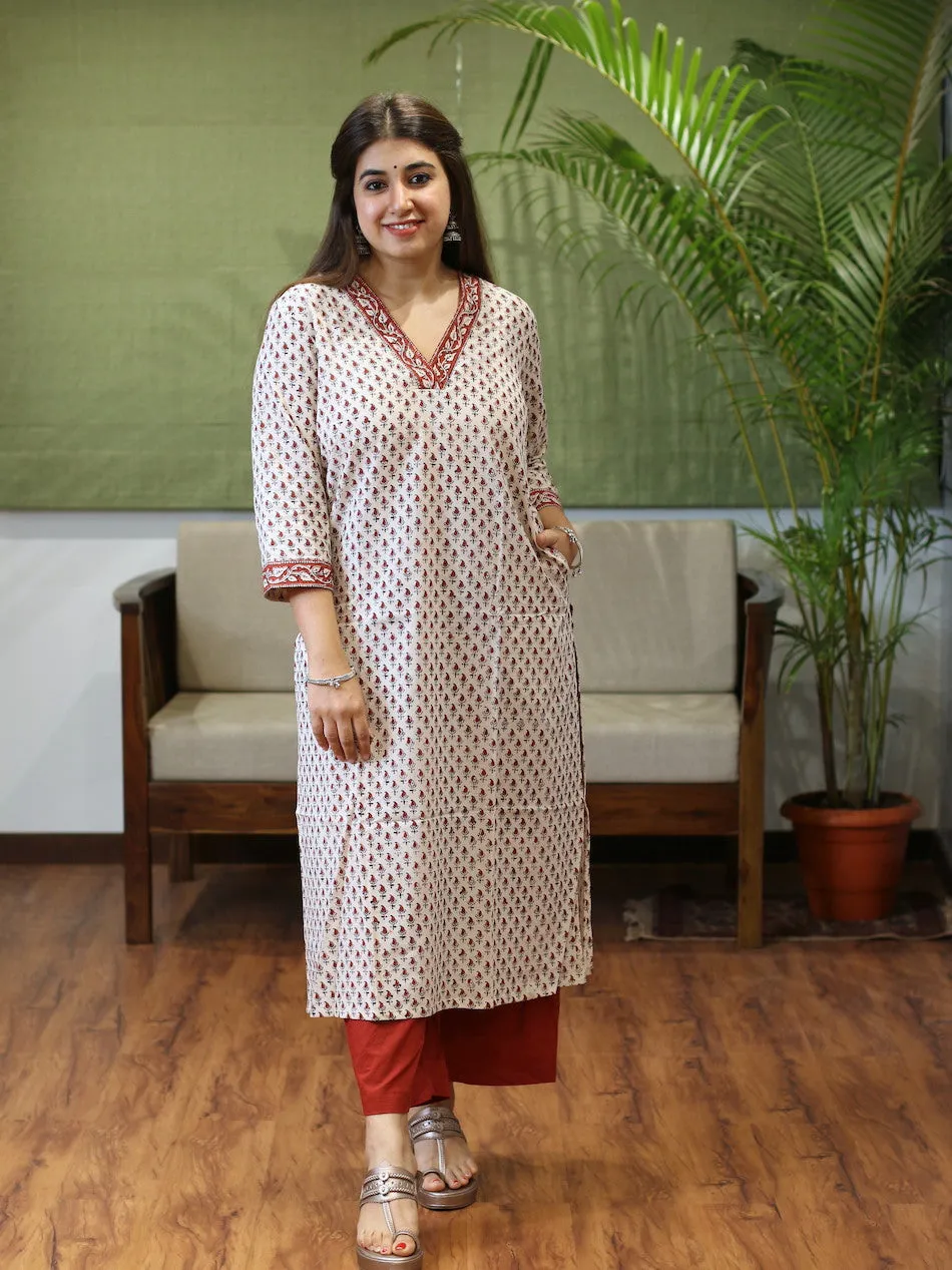 Aarya Bagru Hand Block Printed Cotton Kurta