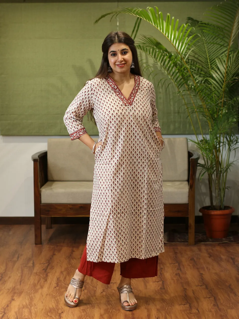 Aarya Bagru Hand Block Printed Cotton Kurta