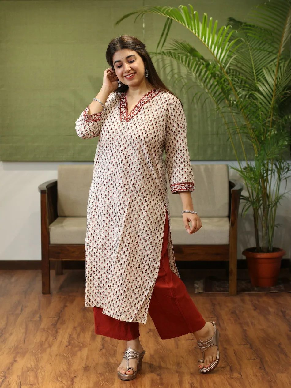 Aarya Bagru Hand Block Printed Cotton Kurta