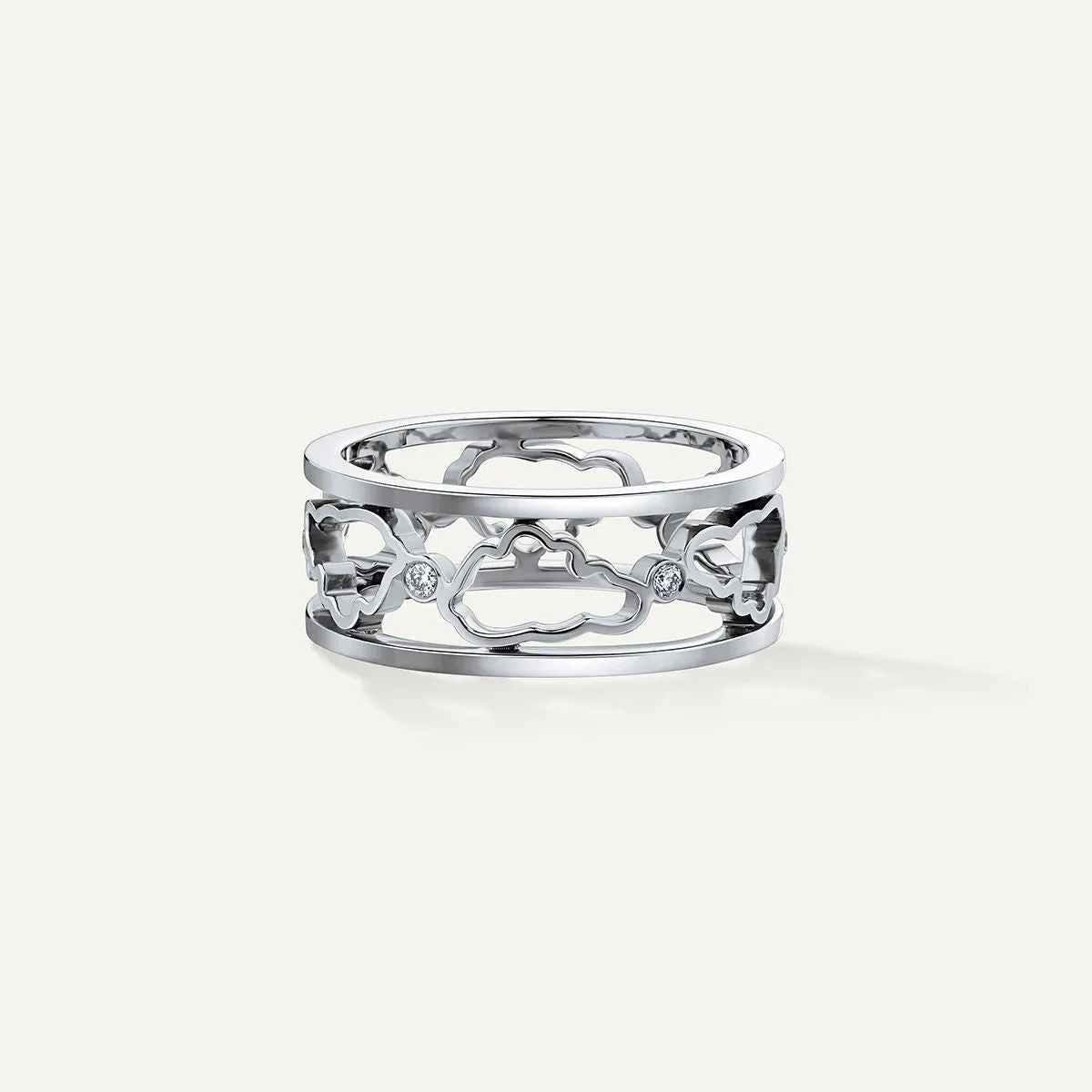 Allusia Love Band 18K Whitegold Ring w. Diamonds