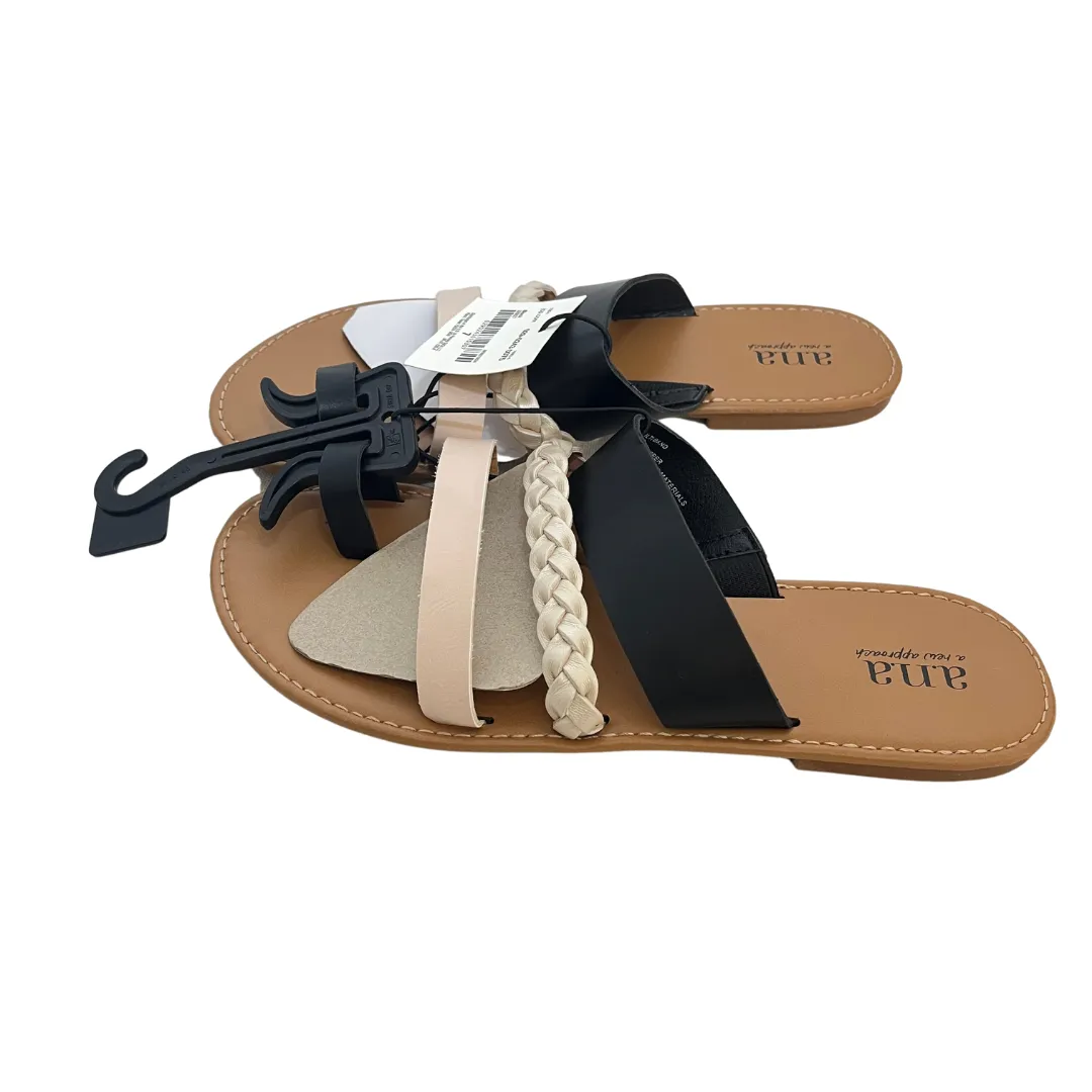 ANA Tri-colour Strappy Flats | Brand New |