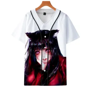 Anime Kakegurui Cosplay Solid Baseball T-Shirt Short Sleeve Streetwear Tee