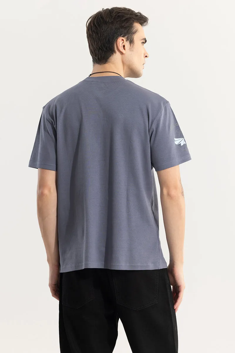 Another World Reflective Print Grey T-Shirt