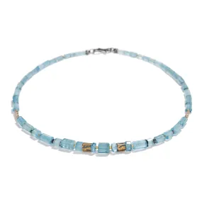 Aquamarine and Brown Diamond Necklace