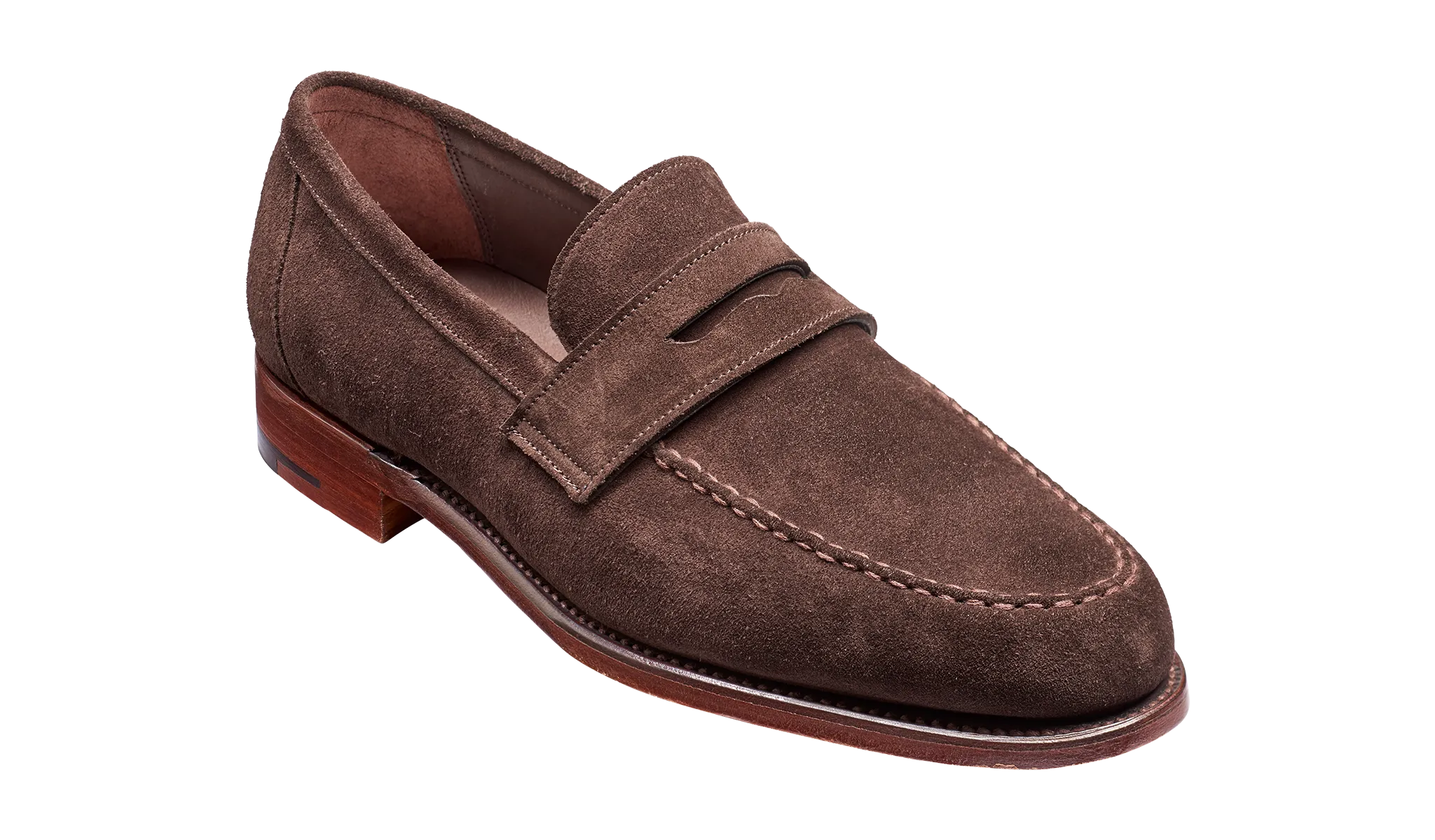 Barker Jevington Suede Loafer Shoes- Bitter Chocolate