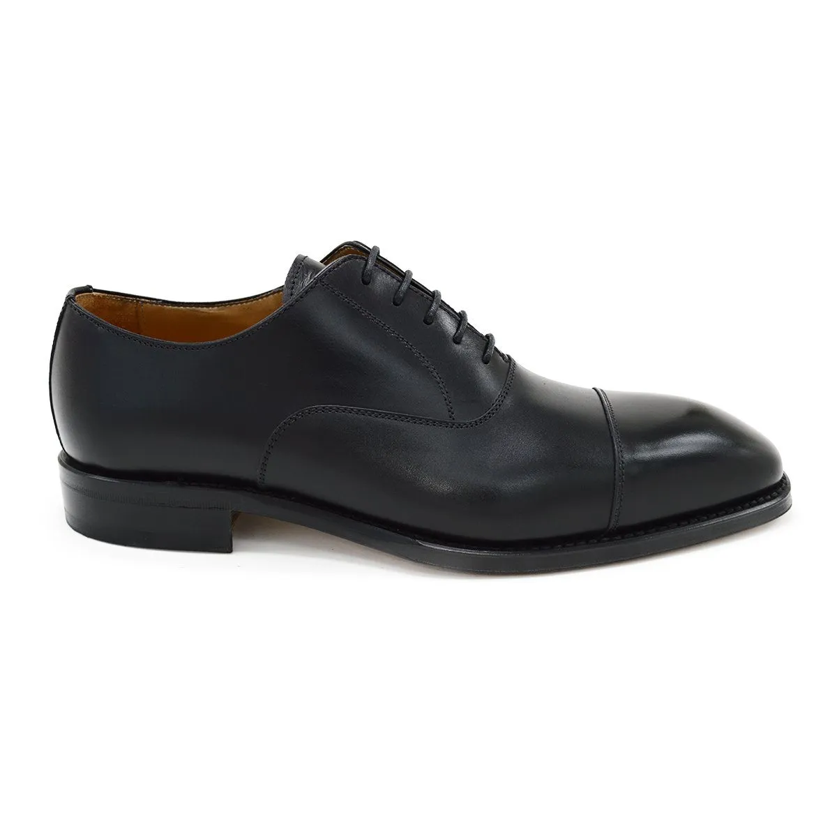 Berwick 1707 Straight Cap Oxford (5217) - Black Boxcalf