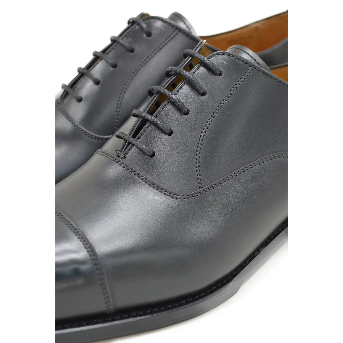 Berwick 1707 Straight Cap Oxford (5217) - Black Boxcalf