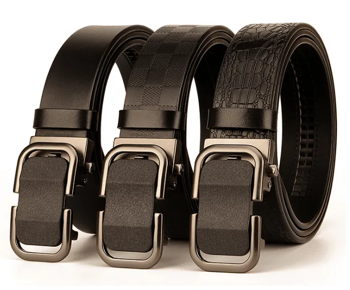 Black Leather Dress Belts (Three Variations)