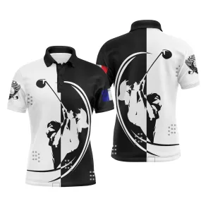 Chiptshirts - Polo De Golf, Cadeau Original Pour Fans De Golf, Polo de Sport Homme et Femme, Golfeur, Golfeuse, Drapeau France, Logo de Golf - CTS26052236