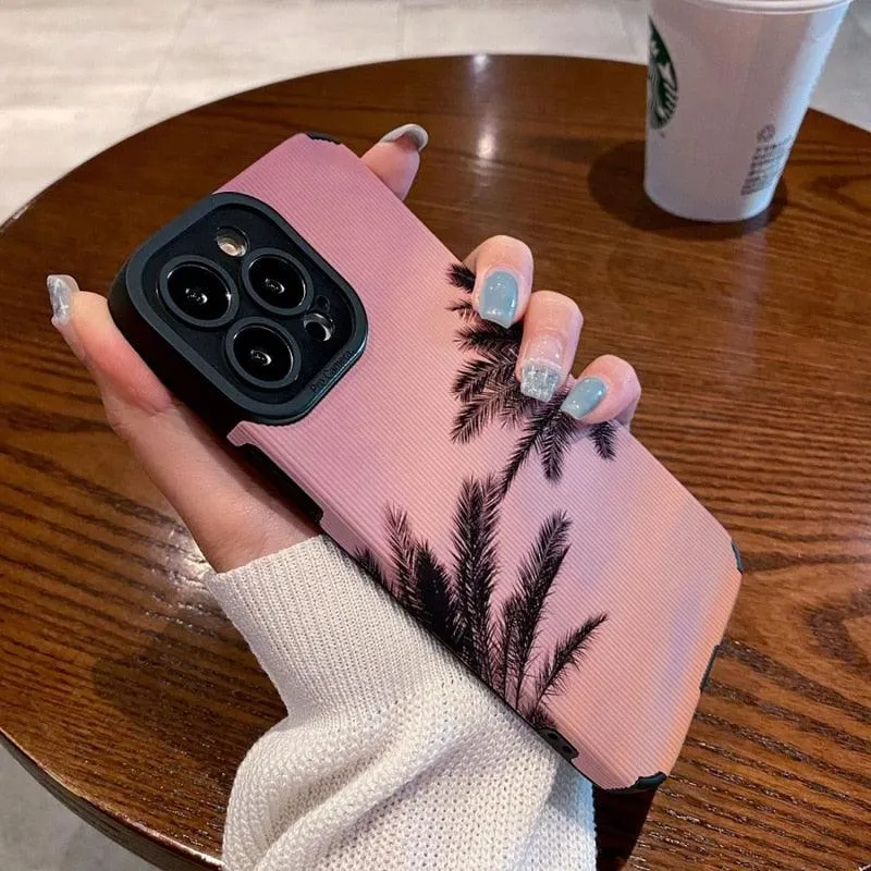 Cute Palm Tree Design Phone Case for iPhone 11, 12, 13, 14, Pro Max, X, XR, XS Max, 7, 8 Plus, and 14 Plus