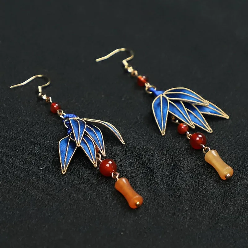 Dangle Earrings: Peacock Feathers