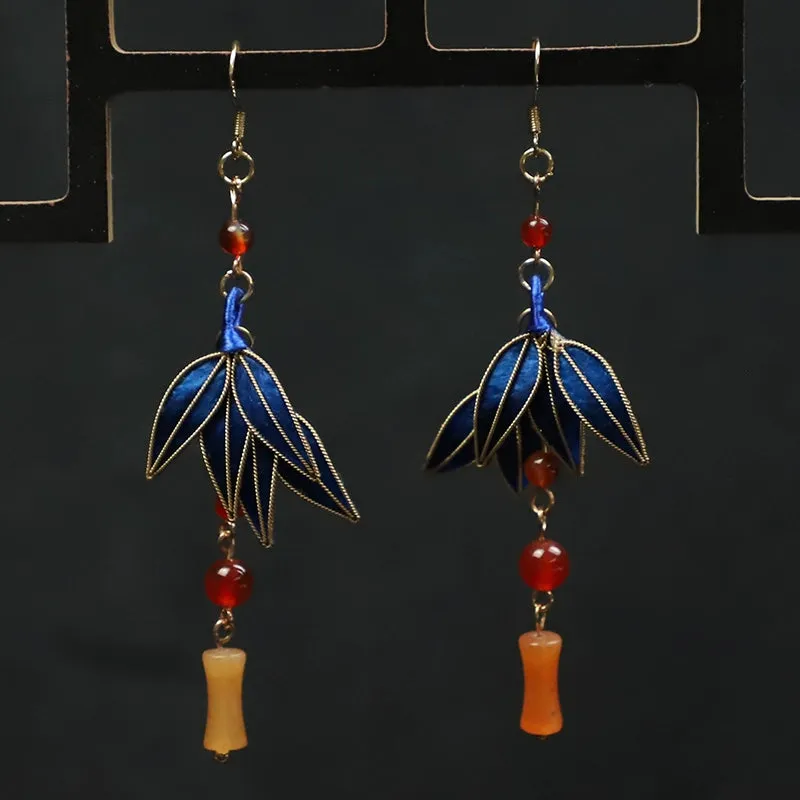 Dangle Earrings: Peacock Feathers