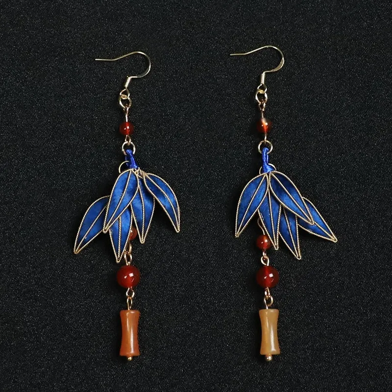 Dangle Earrings: Peacock Feathers