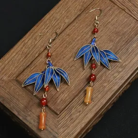 Dangle Earrings: Peacock Feathers