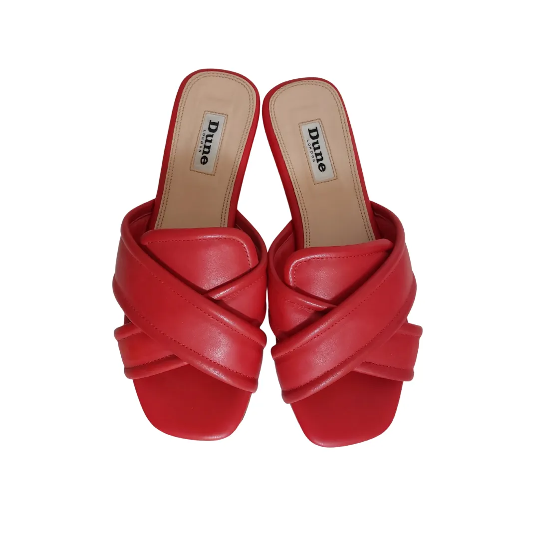 DUNE Red 'LUDO' Criss-cross Sandals | Gently Used |