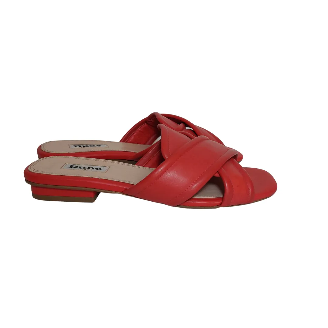 DUNE Red 'LUDO' Criss-cross Sandals | Gently Used |