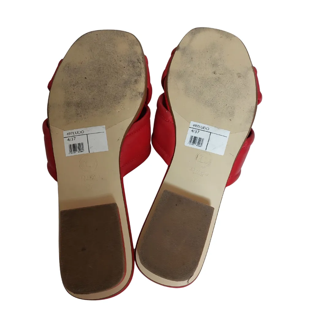 DUNE Red 'LUDO' Criss-cross Sandals | Gently Used |