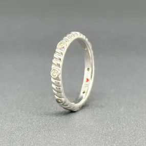 Estate SS CZ Ribbed Ring