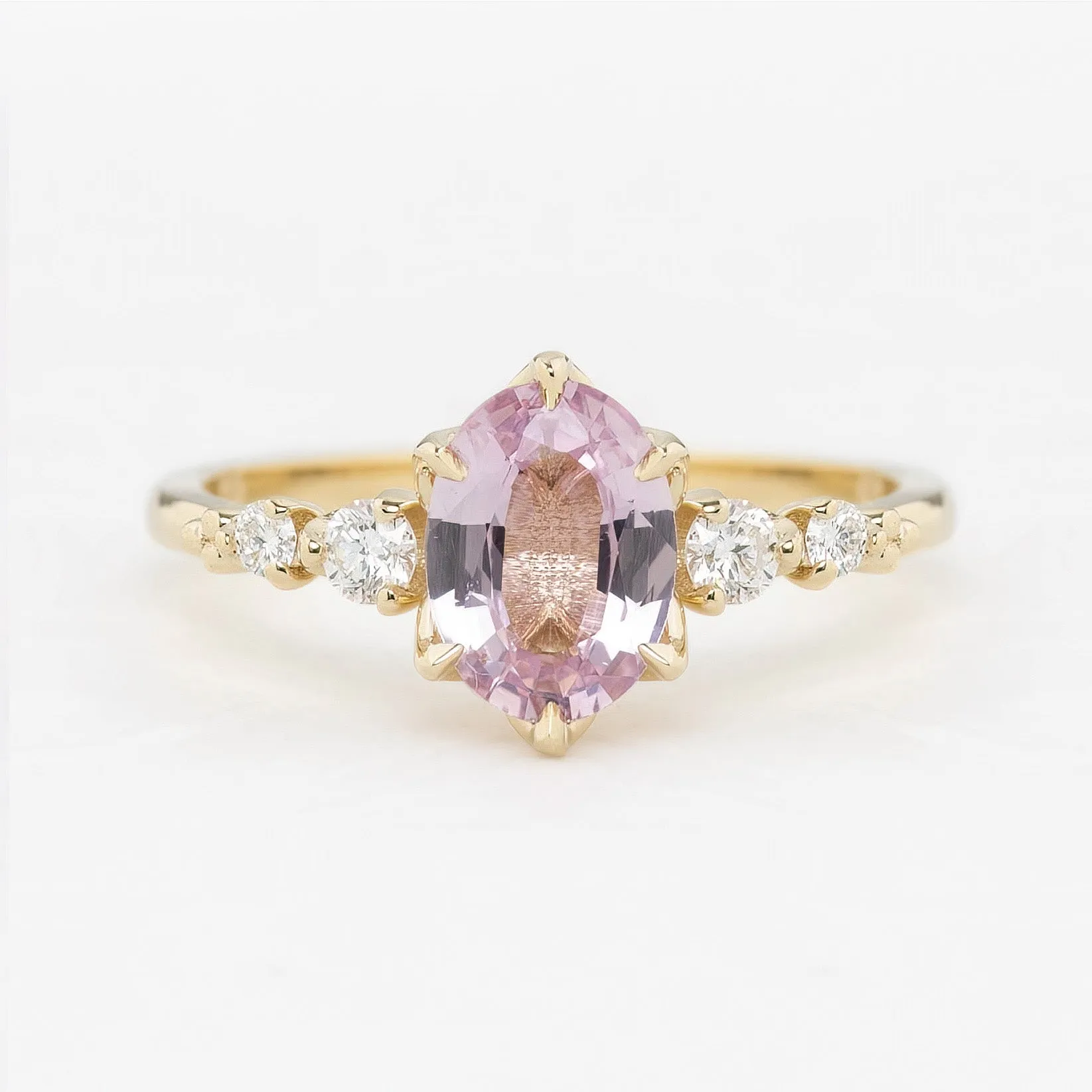 Estel Fleur Ring 1.19ct Unheated Light Pink Oval Madagascar Sapphire (One of a kind)