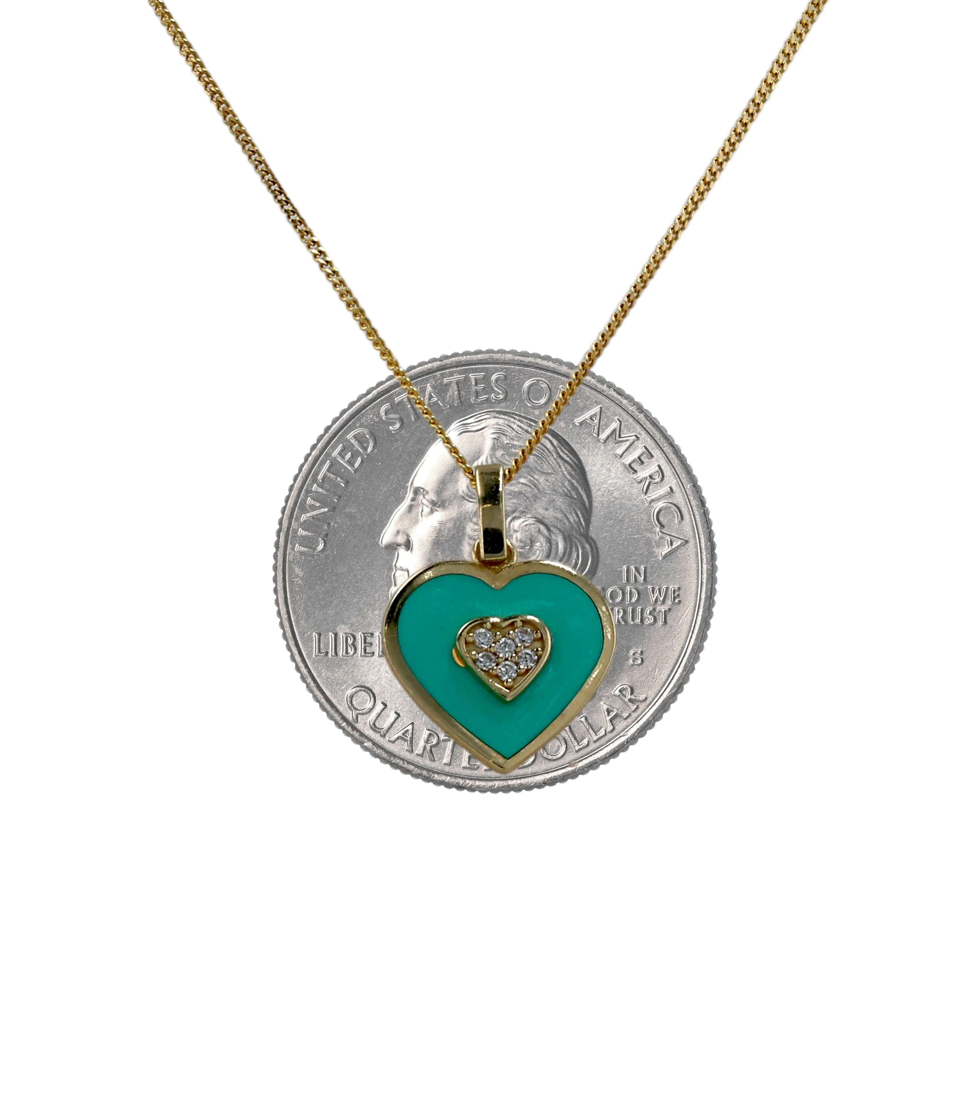 Gold 10k set heart pendant