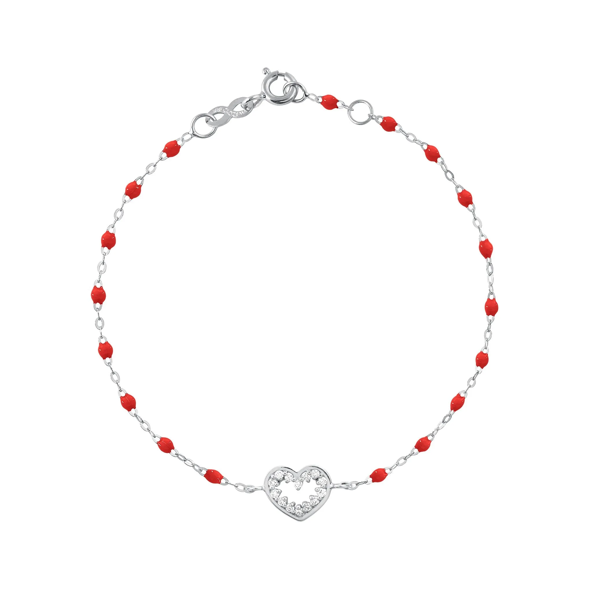 Heart Supreme Classic Gigi diamond bracelet, Poppy, White Gold, 6.7"