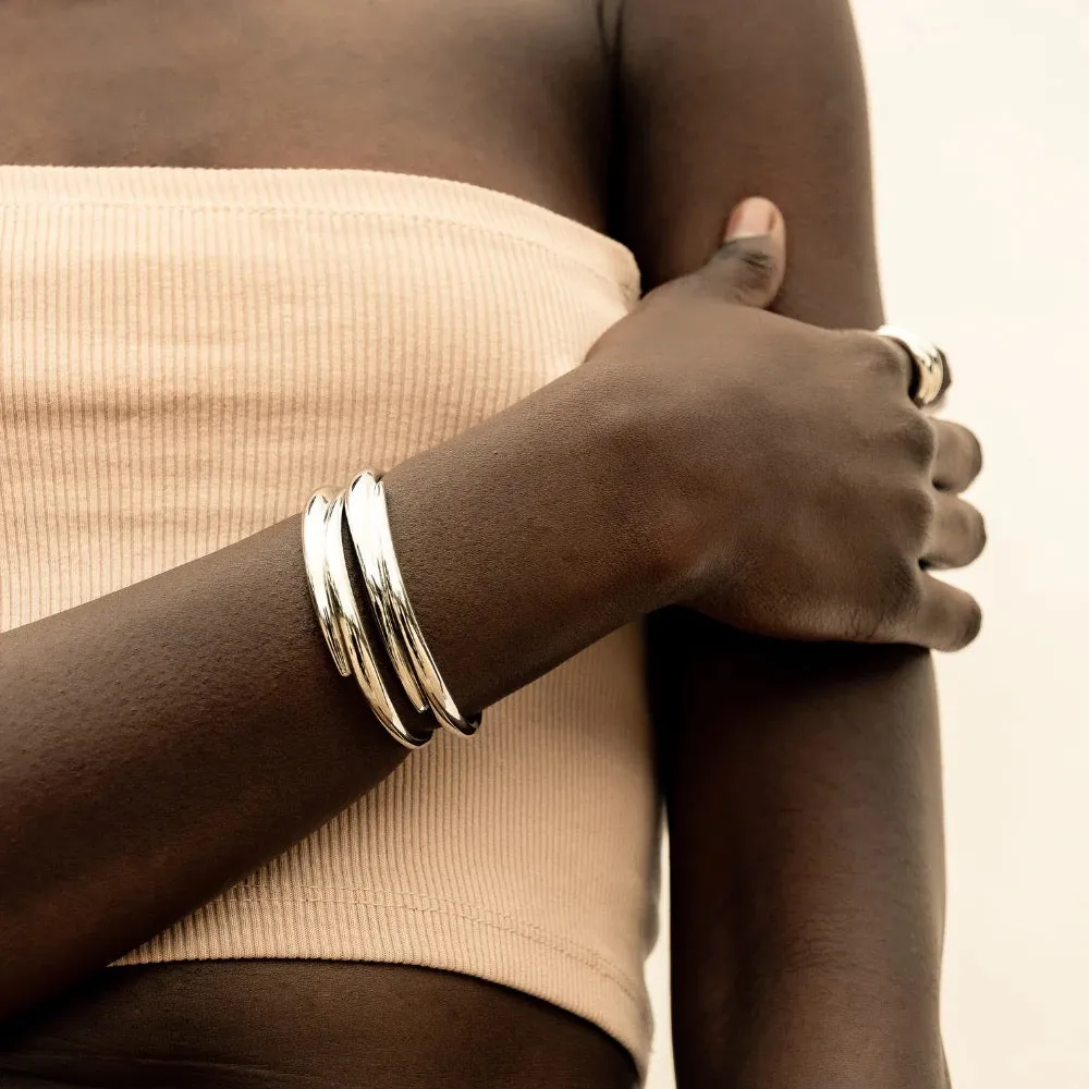 Hope Inspired Silver Amali Stacking Cuffs