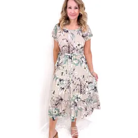 Into the Night Dolman Sleeve Floral Dress