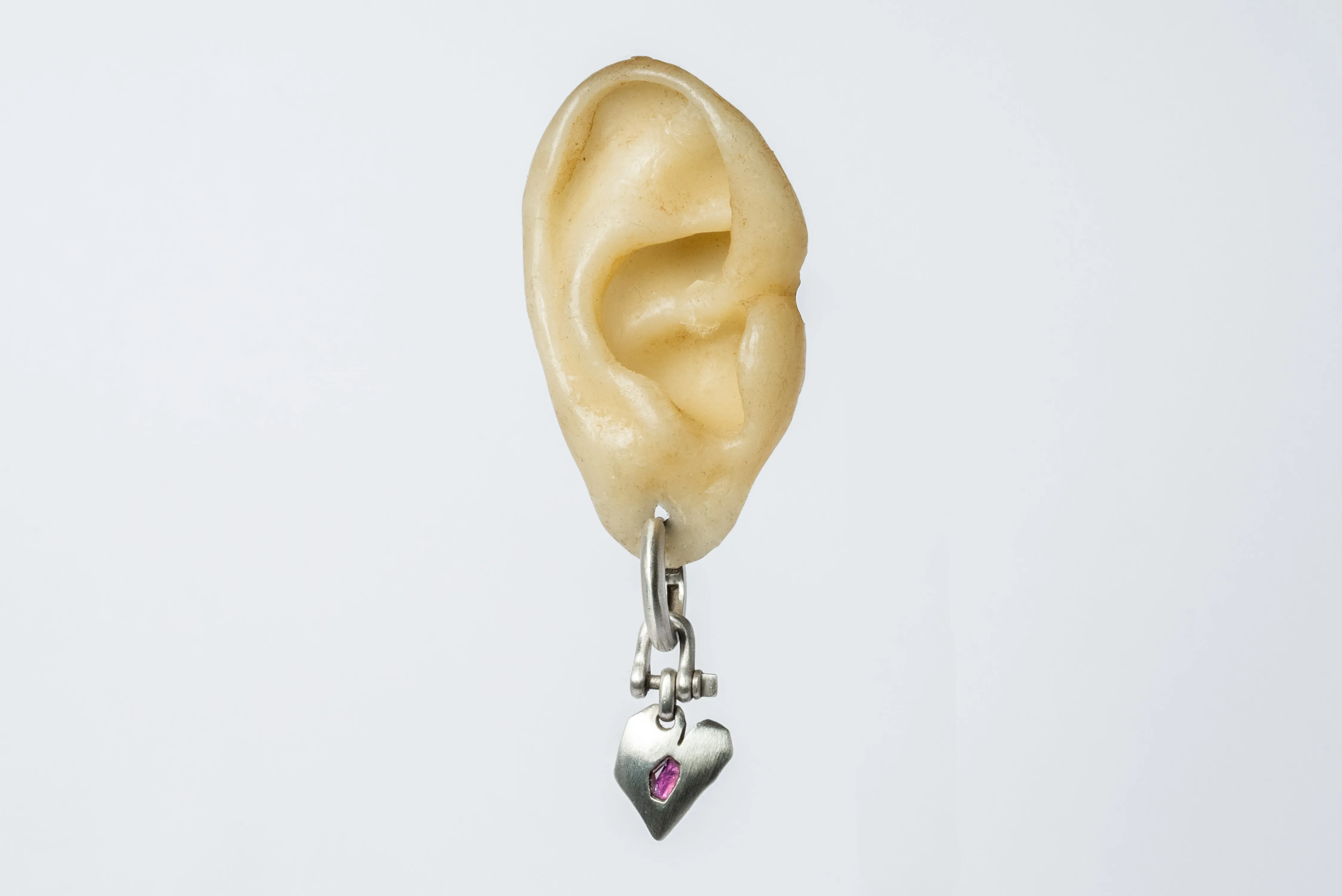 Jazz's Solid Heart Earring (Extra Small, 0.2 CT, Ruby Slice, MA RUB)