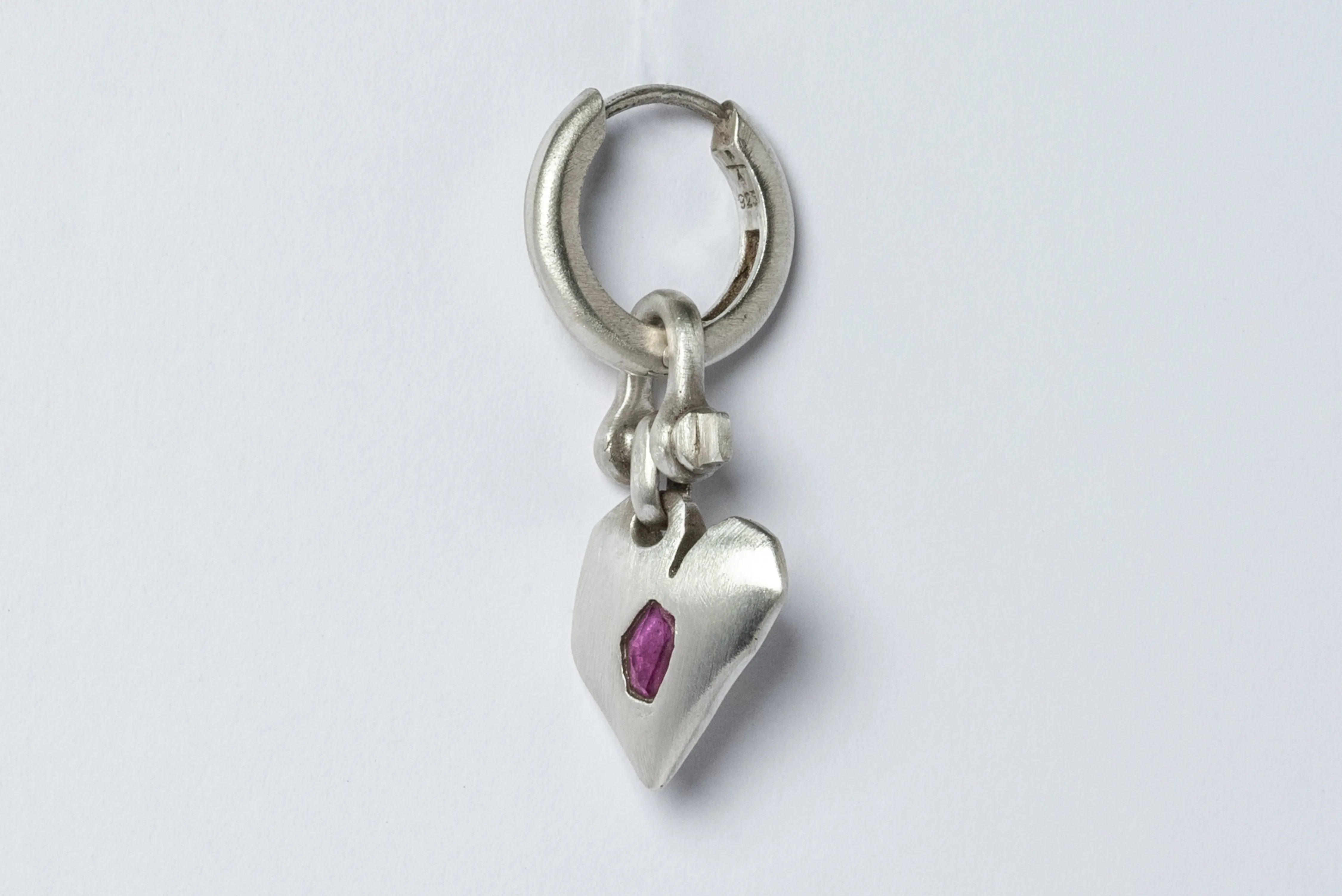 Jazz's Solid Heart Earring (Extra Small, 0.2 CT, Ruby Slice, MA RUB)