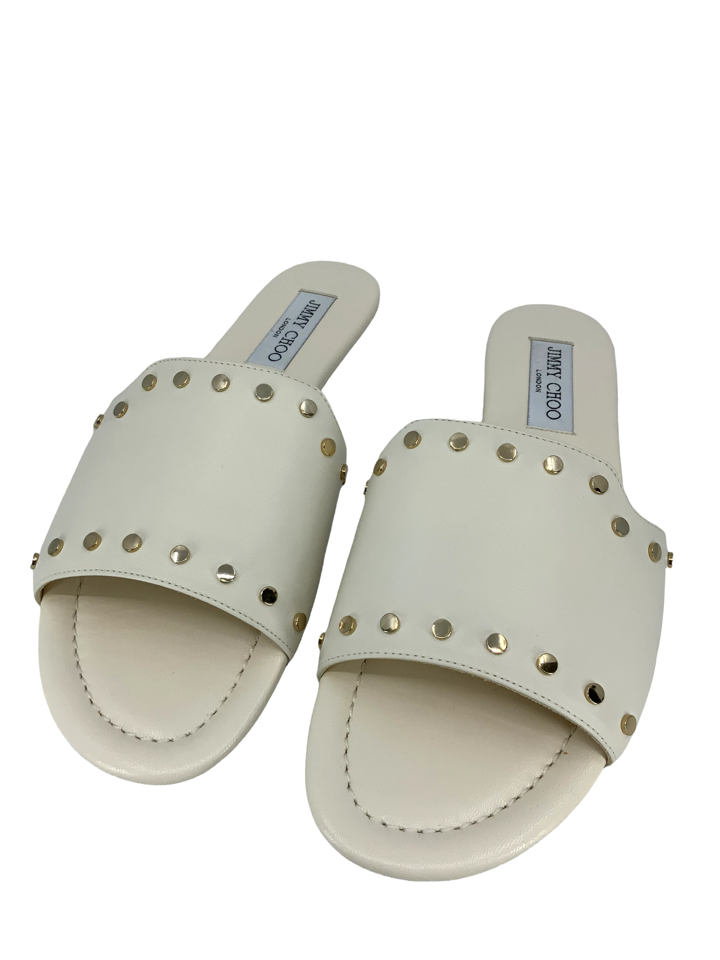 Jimmy Choo Nanda Studded Leather Slide Sandals Size 10