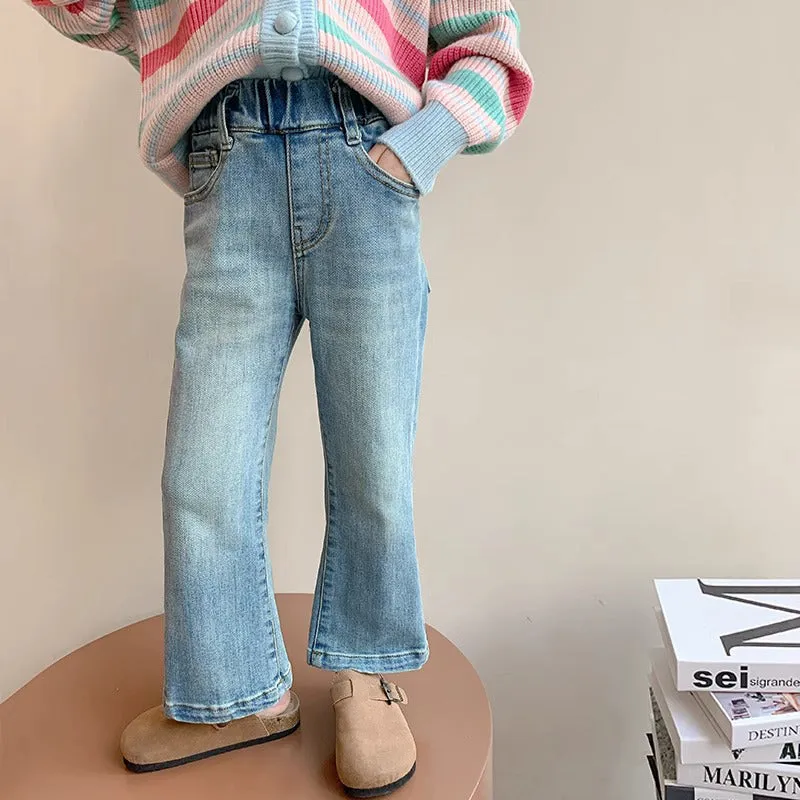 Kid Girls Solid Color Pants Jeans Wholesale 240301151