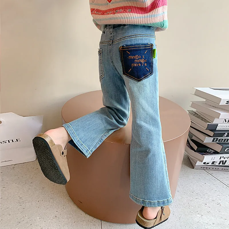 Kid Girls Solid Color Pants Jeans Wholesale 240301151