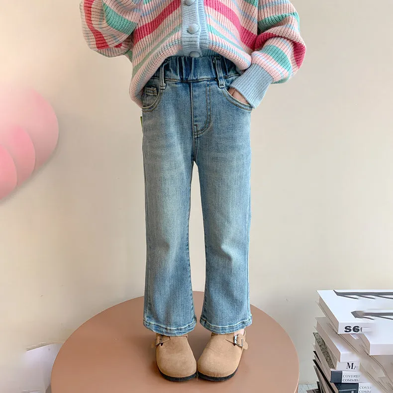 Kid Girls Solid Color Pants Jeans Wholesale 240301151