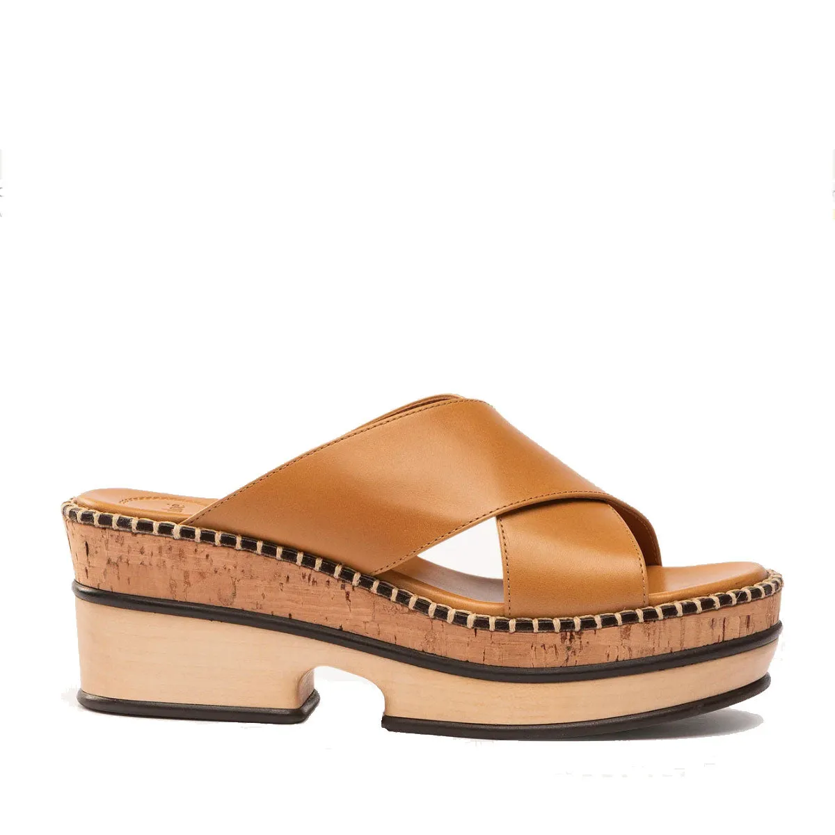 Laia Flatform Slide, Brown