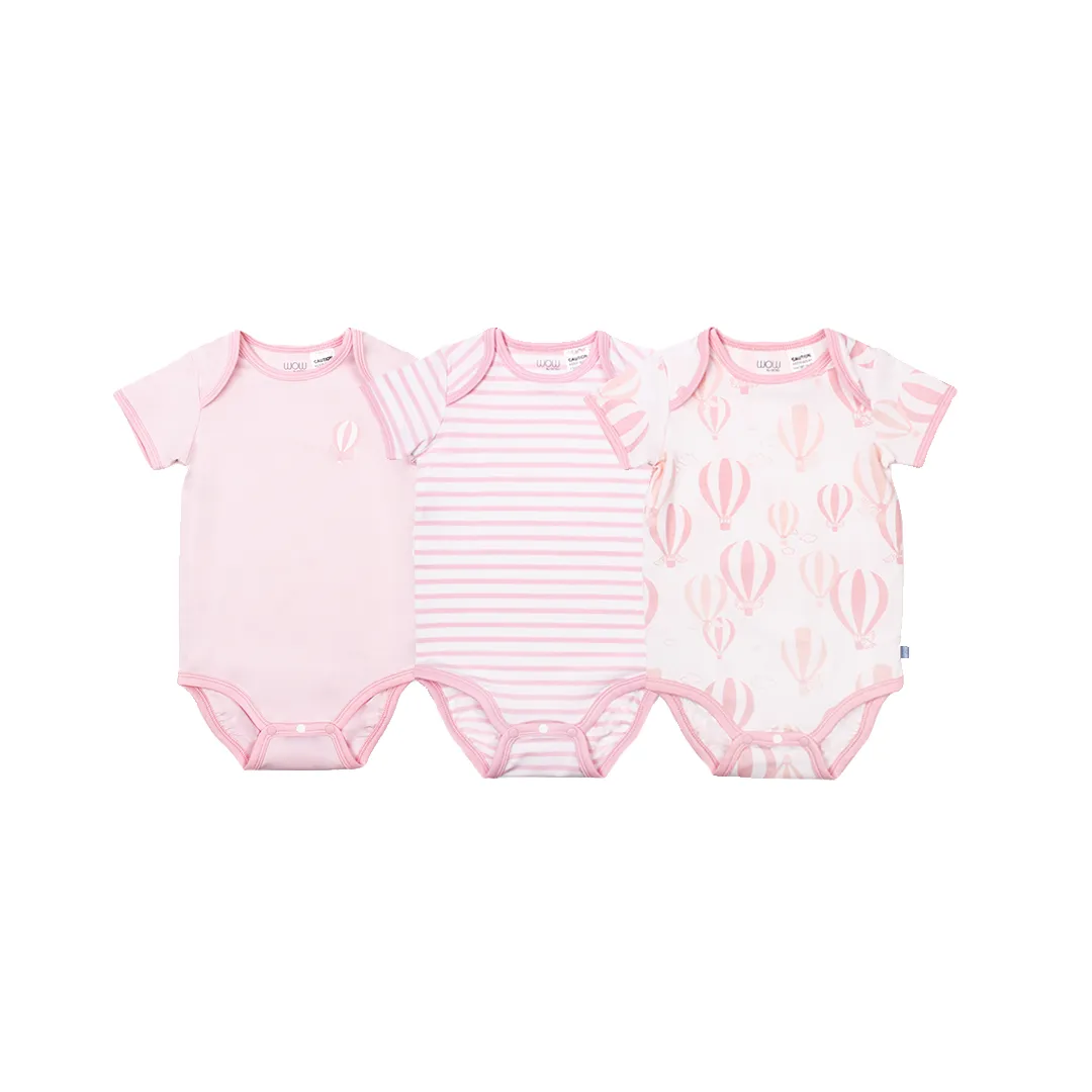 Love From Above 3pc Baby Romper Bundle Set (Pink)