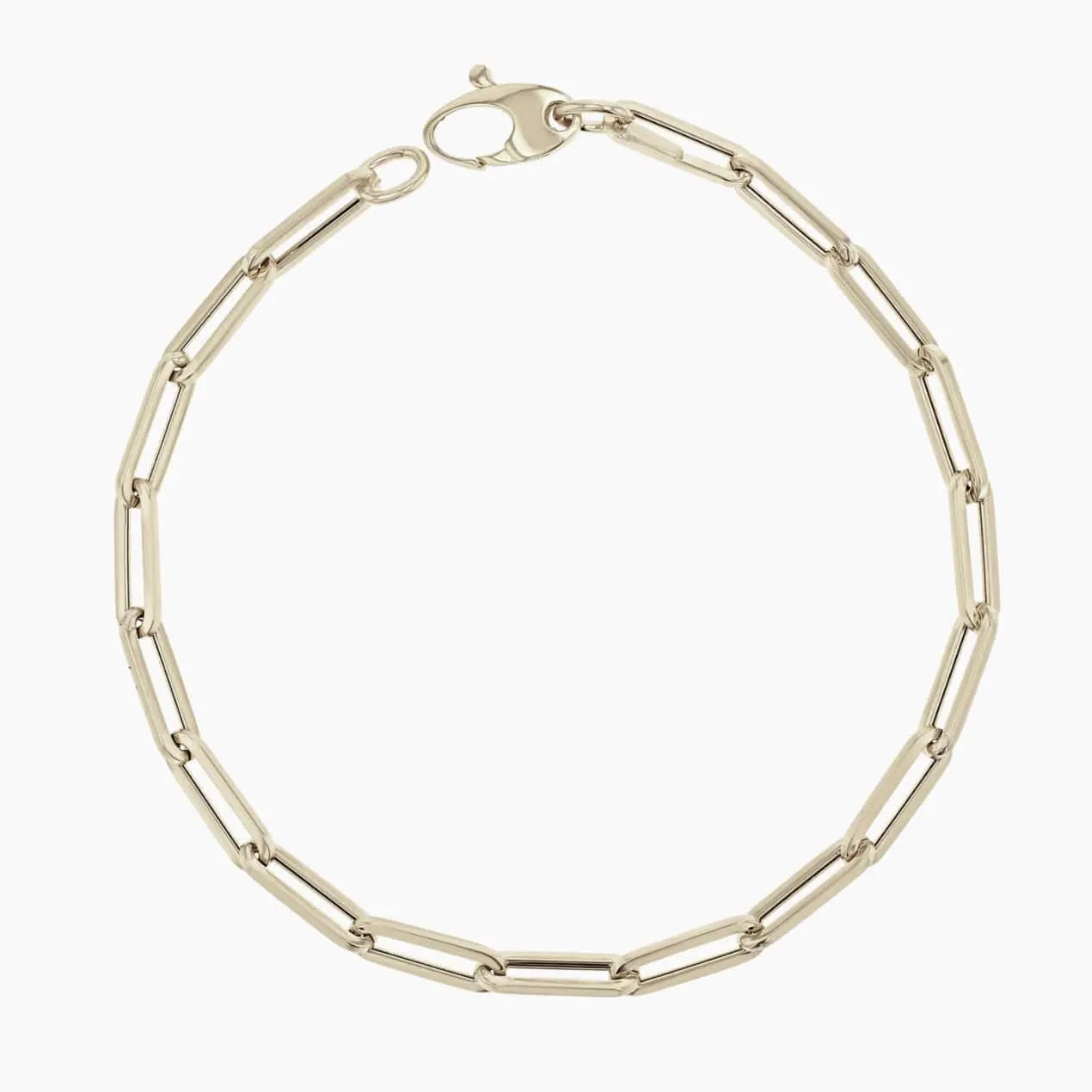 Medium 14K Gold Paper Clip Link Bracelet