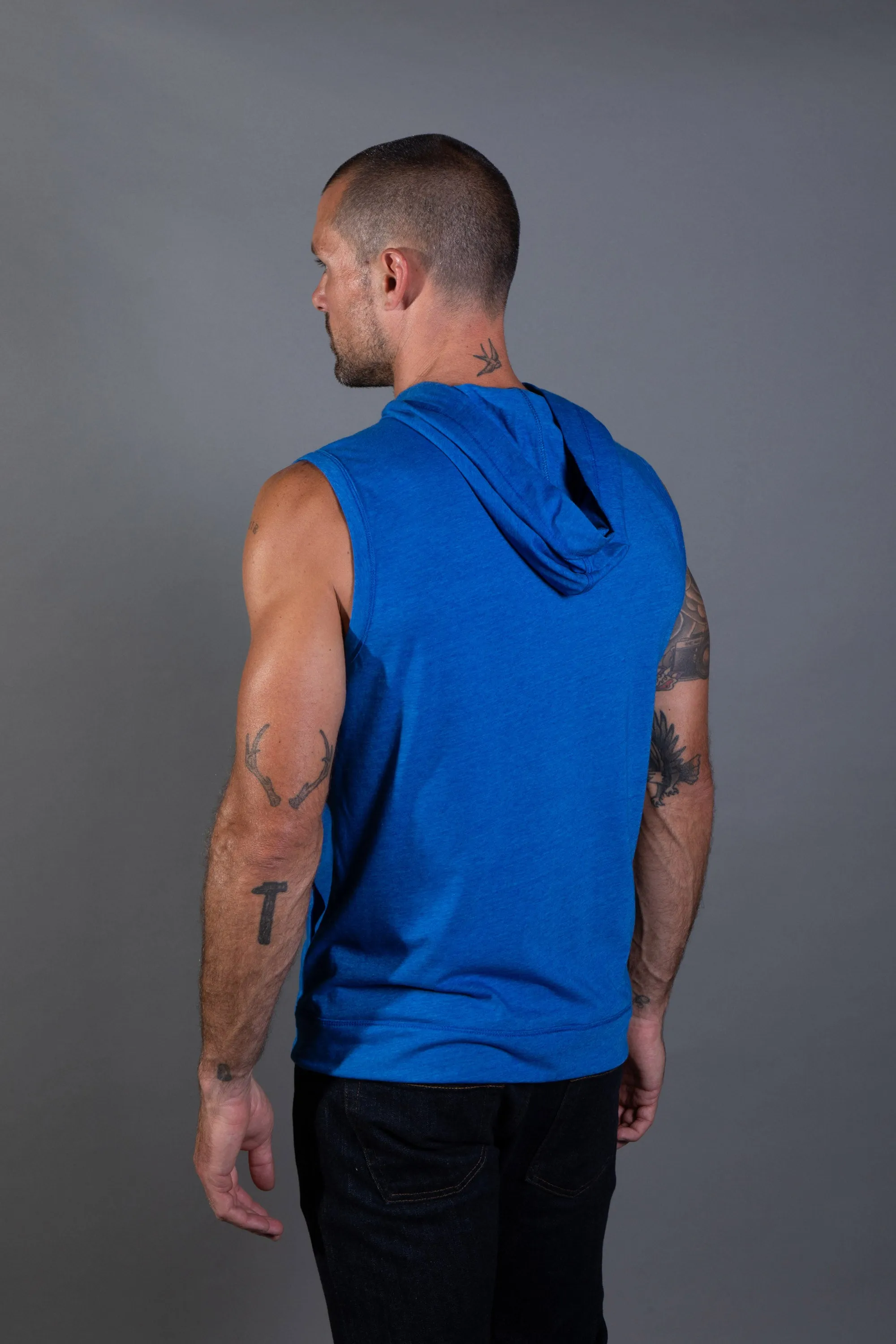 Men's Sleeveless Tri-Blend Hoodie